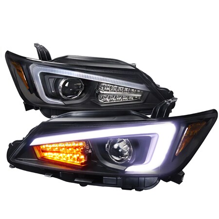 Spec-D Tuning 11-13 Scion Tc Projector Headlights With LED Light Bar - Black 2LHP-TC11JM-TM